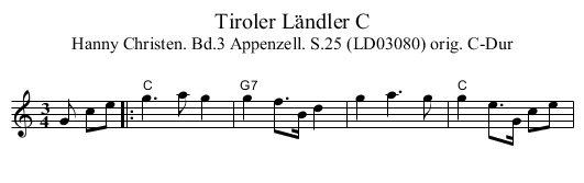 Tiroler Ländler C - staff notation