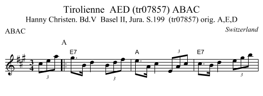 Tirolienne  AED (tr07857) ABAC - staff notation