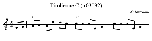 Tirolienne C (tr03092) - staff notation