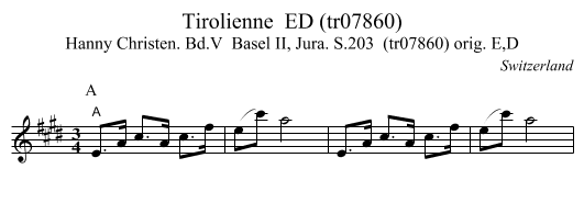 Tirolienne  ED (tr07860) - staff notation