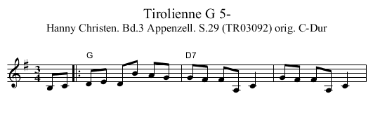 Tirolienne G 5- - staff notation