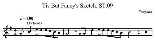 Tis But Fancy's Sketch. ST.09 - staff notation