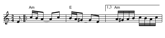 Tish Nigun [Am] - staff notation