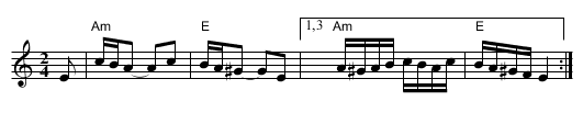 Tish Nigun [Am] - staff notation