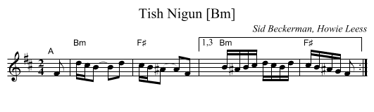 Tish Nigun [Bm] - staff notation