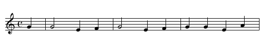 tisket a tasket, A  - staff notation