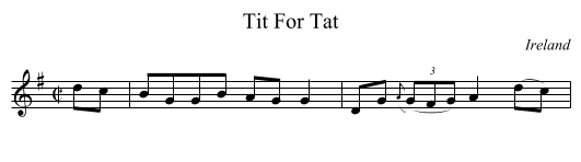 Tit For Tat - staff notation