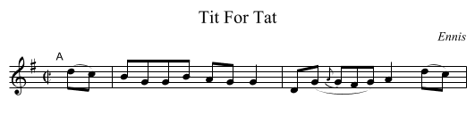 Tit For Tat - staff notation
