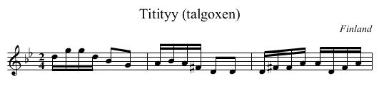 Titityy (talgoxen) - staff notation