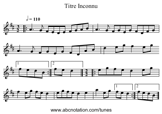 Titre Inconnu - staff notation