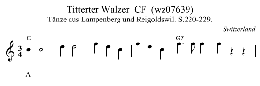 Titterter Walzer  CF  (wz07639) - staff notation