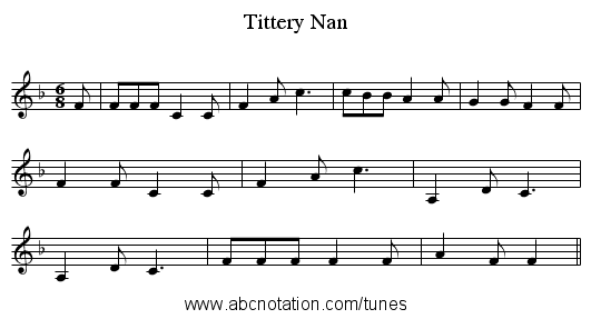 Tittery Nan - staff notation