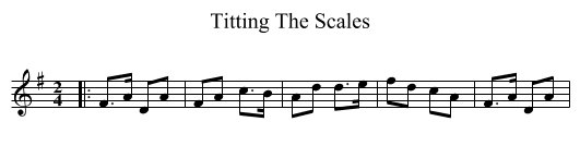 Titting The Scales - staff notation