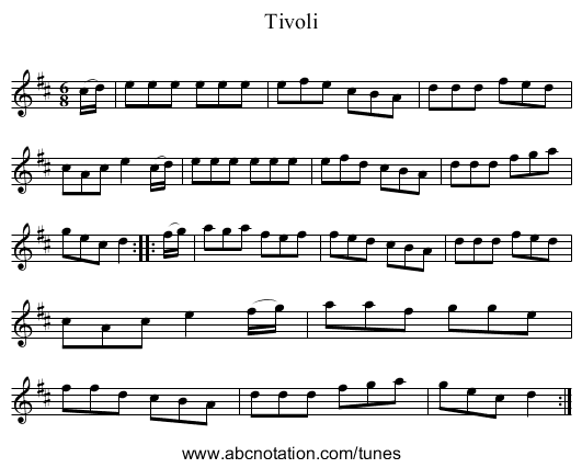 Tivoli - staff notation
