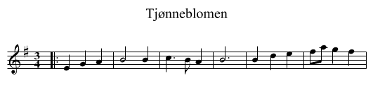 Tjønneblomen - staff notation