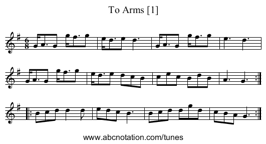 To Arms [1] - staff notation