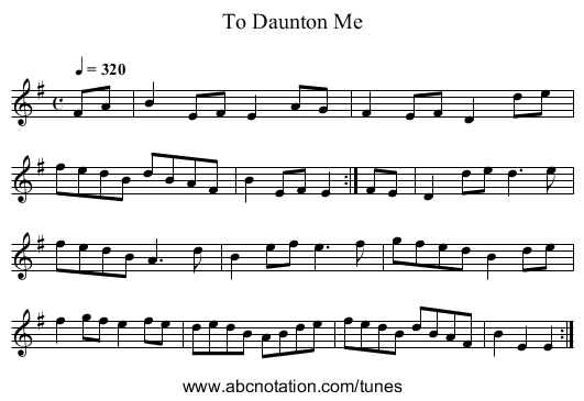 To Daunton Me - staff notation