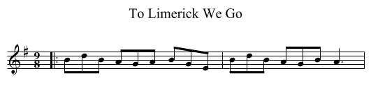To Limerick We Go - staff notation