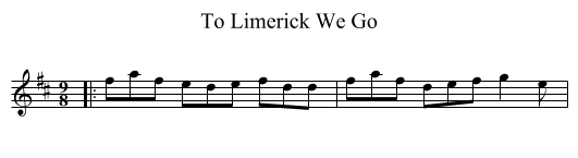 To Limerick We Go - staff notation
