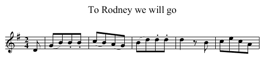 To Rodney we will go - staff notation