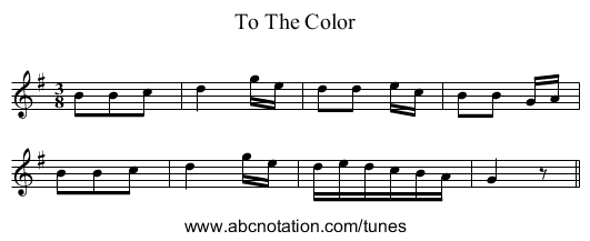 To The Color - staff notation