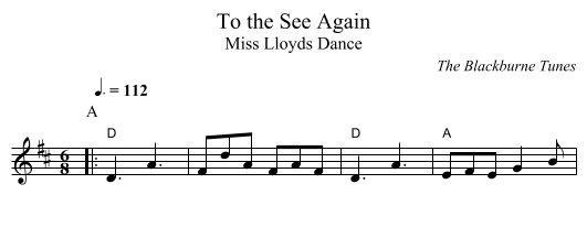 To the See Again - staff notation