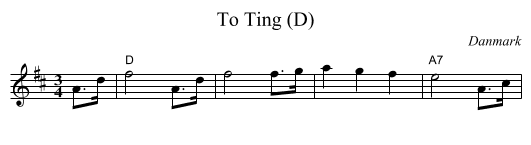 To Ting (D) - staff notation