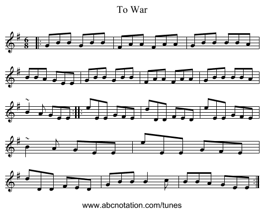To War - staff notation