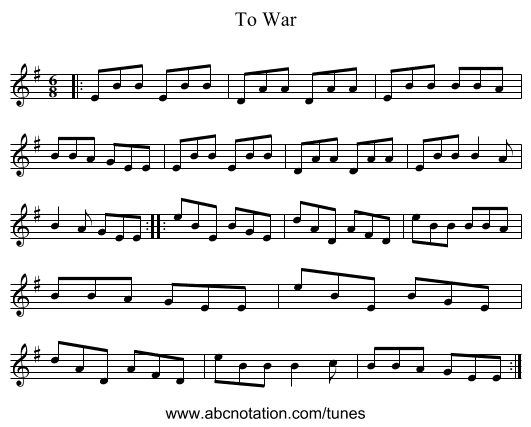 To War - staff notation