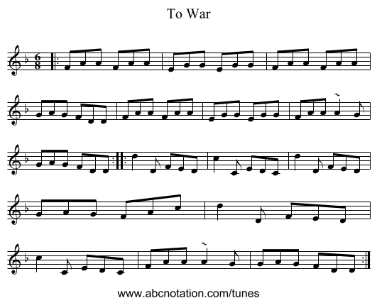 To War - staff notation