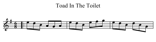 Toad In The Toilet - staff notation