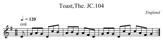 Toast,The. JC.104 - staff notation