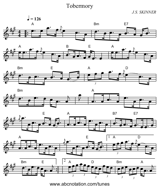 Tobermory - staff notation