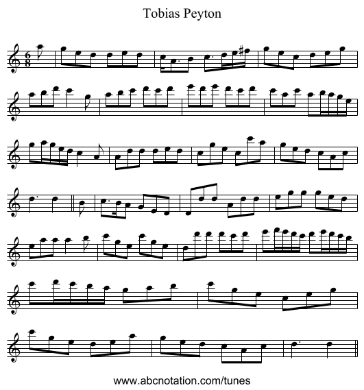 Tobias Peyton - staff notation
