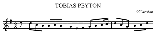 TOBIAS PEYTON - staff notation
