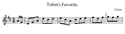 Tobin's Favorite. - staff notation