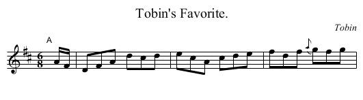 Tobin's Favorite. - staff notation