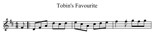Tobin's Favourite - staff notation
