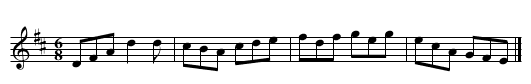 Tobin's Favourite - staff notation