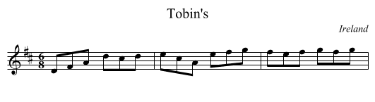 Tobin's - staff notation