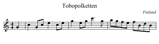 Tobopolketten - staff notation