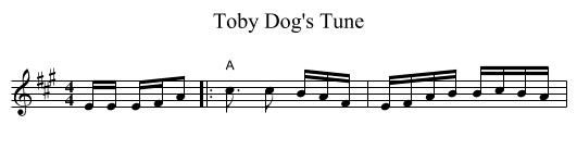 Toby Dog's Tune - staff notation