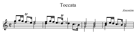 Toccata - staff notation