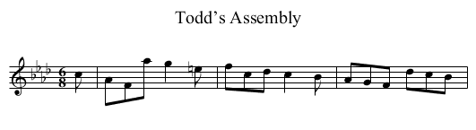 Todd’s Assembly - staff notation