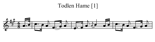 Todlen Hame [1] - staff notation