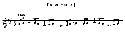 Todlen Hame  [1] - staff notation
