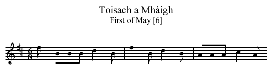 Toisach a Mhàigh - staff notation