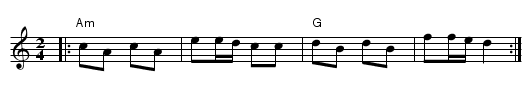 Tolppatanssi - staff notation