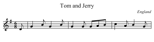 Tom and Jerry - staff notation