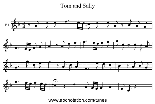 Tom and Sally - staff notation